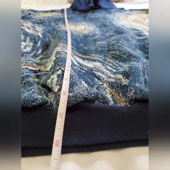 Jack Sews Starry Night Artistic Tapestry Hoodie Handcrafted Statement Wear Sz XL
